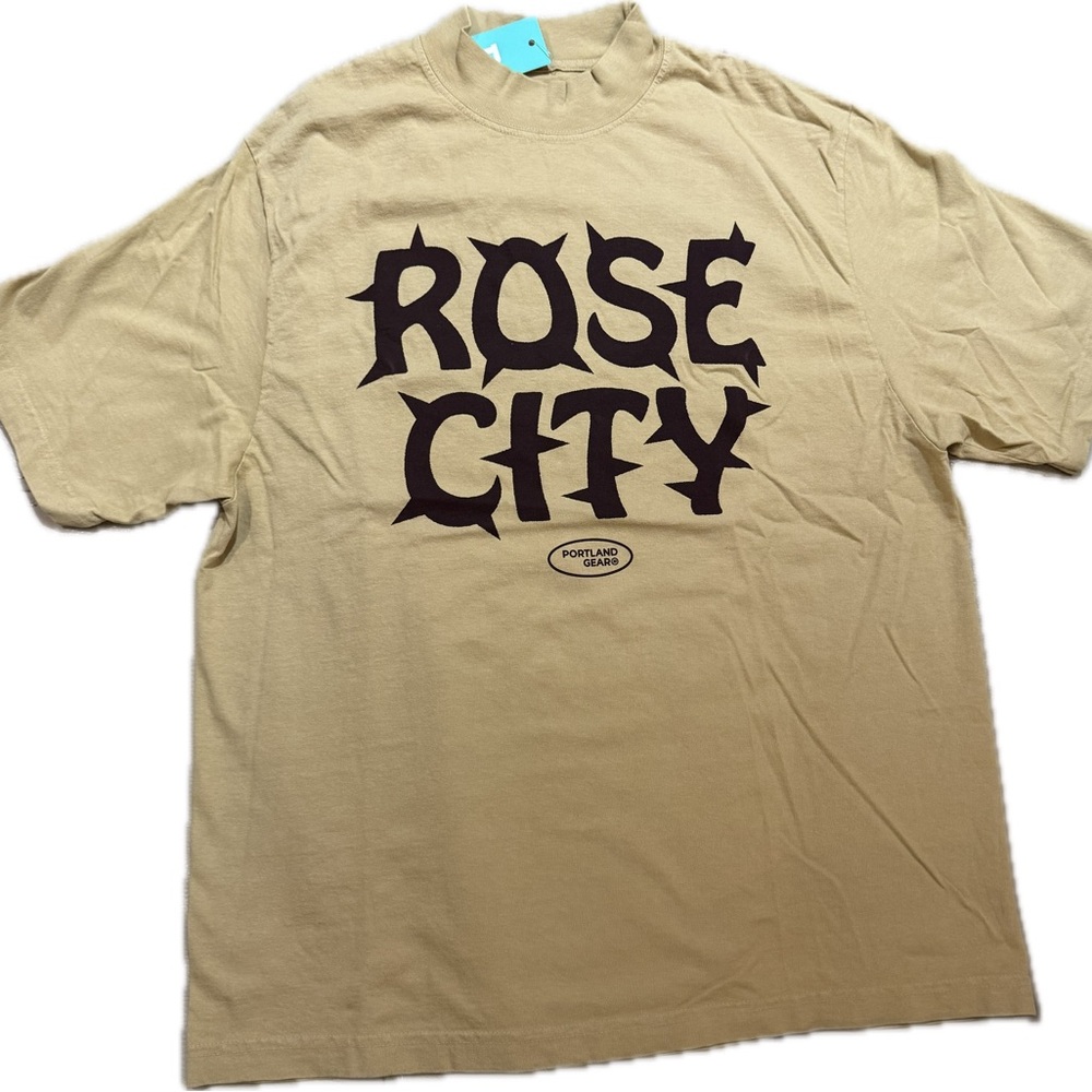 Tan Rose City Men's T-Shirt Portland gear nwt
